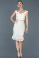 Short White Laced Evening Dress ABK602