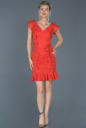 Short Orange Laced Invitation Dress ABK603