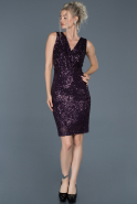 Short Purple Invitation Dress ABK605