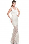 Long White Prom Dress F2190