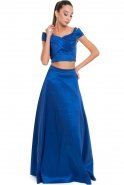 Long Sax Blue Evening Dress F2673