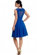 Short Sax Blue Coctail Dress J1101