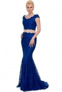 Long Sax Blue Evening Dress J1104