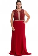 Long Red Oversized Evening Dress M1517