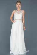 White Long Engagement Dress ABU729
