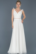 Long White Prom Gown ABU883
