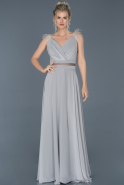 Long Grey Prom Gown ABU883
