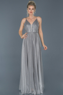 Long Silver Prom Gown ABU869