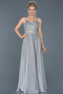 Long Grey Prom Gown ABU884
