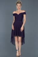 Front Short Back Long Purple Prom Gown ABO039