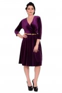 Short Purple Velvet Prom Dress T2281