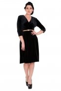 Short Black Velvet Prom Dress T2281
