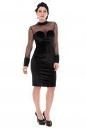 Short Black Velvet Prom Dress F5518
