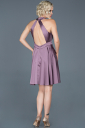 Short Lavender Satin Prom Gown ABK493
