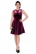 Short Purple Velvet Prom Dress T2301