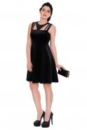Short Black Velvet Prom Dress T2301