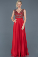Long Red Engagement Dress ABU887