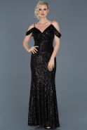Long Black Mermaid Evening Dress ABU635