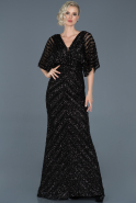 Long Black Mermaid Evening Dress ABU890