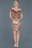 Short Copper Invitation Dress ABK611