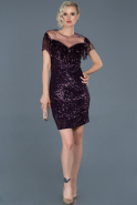 Short Purple Invitation Dress ABK611