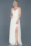 White Long Prom Gown ABU820