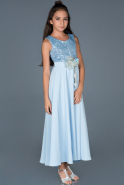 Long Blue Girl Dress ABU896