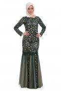 Emerald Green Hijab Dress S4120