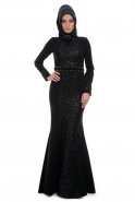 Black Hijab Dress S4131