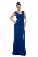 Long Sax Blue Evening Dress S4135