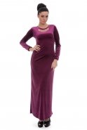 Long Purple Velvet Prom Dress T2293
