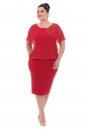 Red Large Size Evening Dress AL8158