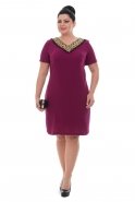 Purple Large Size Evening Dress O7930