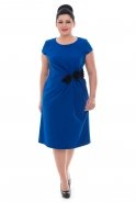 Sax Blue Large Size Evening Dress O5516
