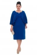 Sax Blue Large Size Evening Dress O5793