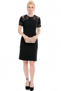 Short Sleeve Black Coctail Dress N98270