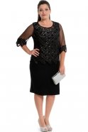 Short Black Oversized Evening Dress NZ8286