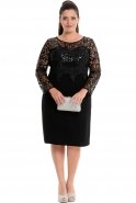 Short Black Oversized Evening Dress NZ8298