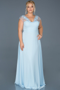 Light Blue Long Plus Size Evening Dress ABU124