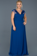 Sax Blue Long Plus Size Evening Dress ABU124