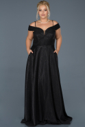 Black Long Oversized Evening Dress ABU590
