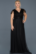 Long Black Prom Gown ABU902