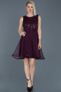 Short Purple Invitation Dress ABK601