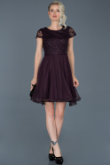 Short Dark Purple Evening Dress ABK615