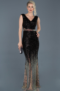 Black Long Mermaid Evening Dress ABU683
