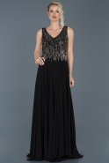 Long Black Stony Evening Dress ABU917