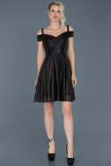 Short Black Prom Gown ABK520