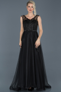 Long Black Engagement Dress ABU927
