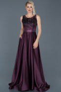 Long Purple Stony Evening Dress ABU919