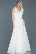 Long White Evening Dress ABU922